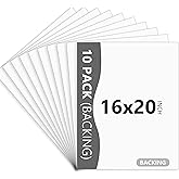 Somime 10 Pack 16x20 White Backing Boards, Uncut Mat Board 16x20, Acid Free Backerbords for 11x14 Photos, Pictures, Artwork and Paints