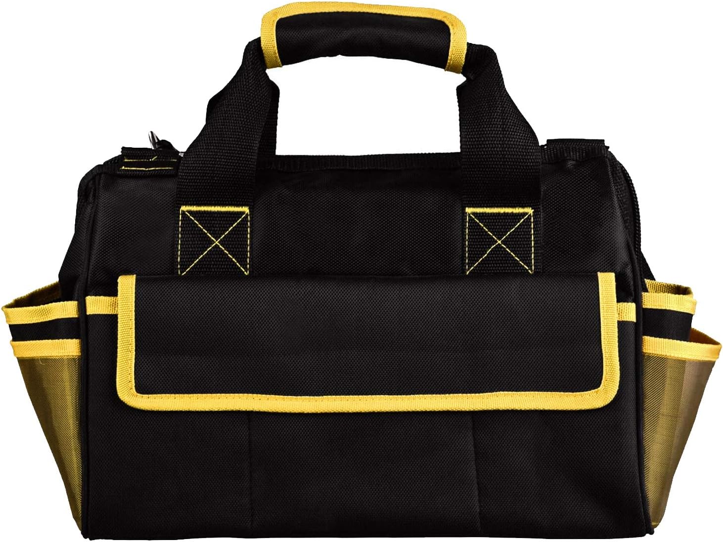 KATA 16 Inch Heavy Duty Tool Bag with Wide Mouth for Tool Storage, Carrier and Organizer, Bag for Tools, Yellow - - 