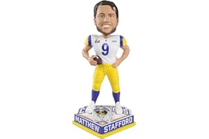 NATIONAL BOBBLEHEAD HALL OF FAME AND MUSEUM Matthew Stafford Los Angeles Rams Super Bowl LVI Champions Bobblehead NFL Football