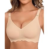 HORISUN Seamless Bra Womens Push Up No Underwire Lace Support Full Coverage Bra