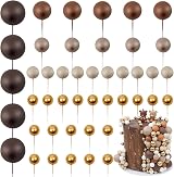LARDUX 45 Pcs Ball Cake Toppers Boho DIY Balloon Cupcake Decorations Brown
