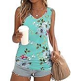 Anydoll Womens Tank Tops Summer V Neck Sleeveleeve Shirts Casual Ruched Tunics
