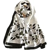 FINIZO Mulberry Silk Feeling Long Scarf for Women Large Shawls for Headscarf and Neck Sunscreen Shawls