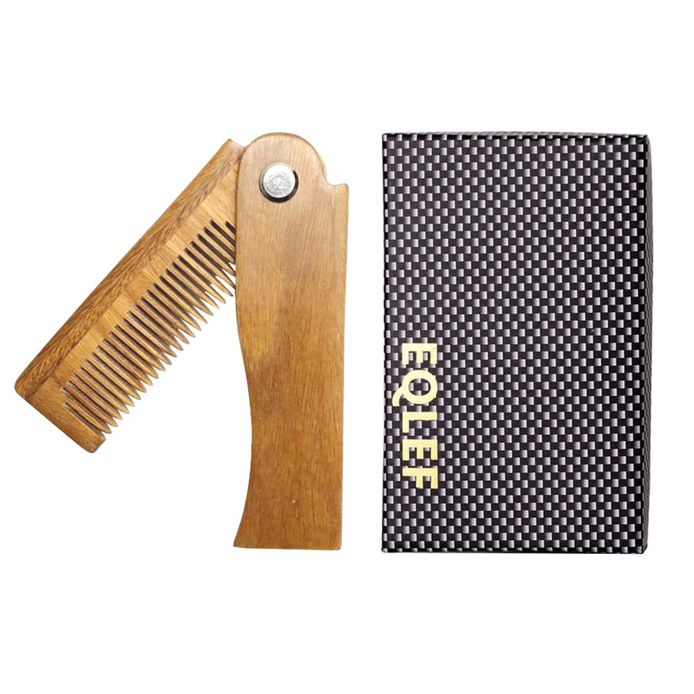 EQLEF Sandalwood Beard Comb Anti Static Comb Wooden Hair Comb Wood Folding Comb Beard Comb Folding Wooden Comb Men