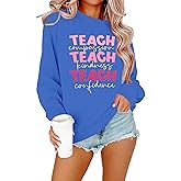 SFHFY Teacher Sweatshirt Women: Teach Kindness Pullover Teacher Life Shirt Special Education Tee Inspirational Tops