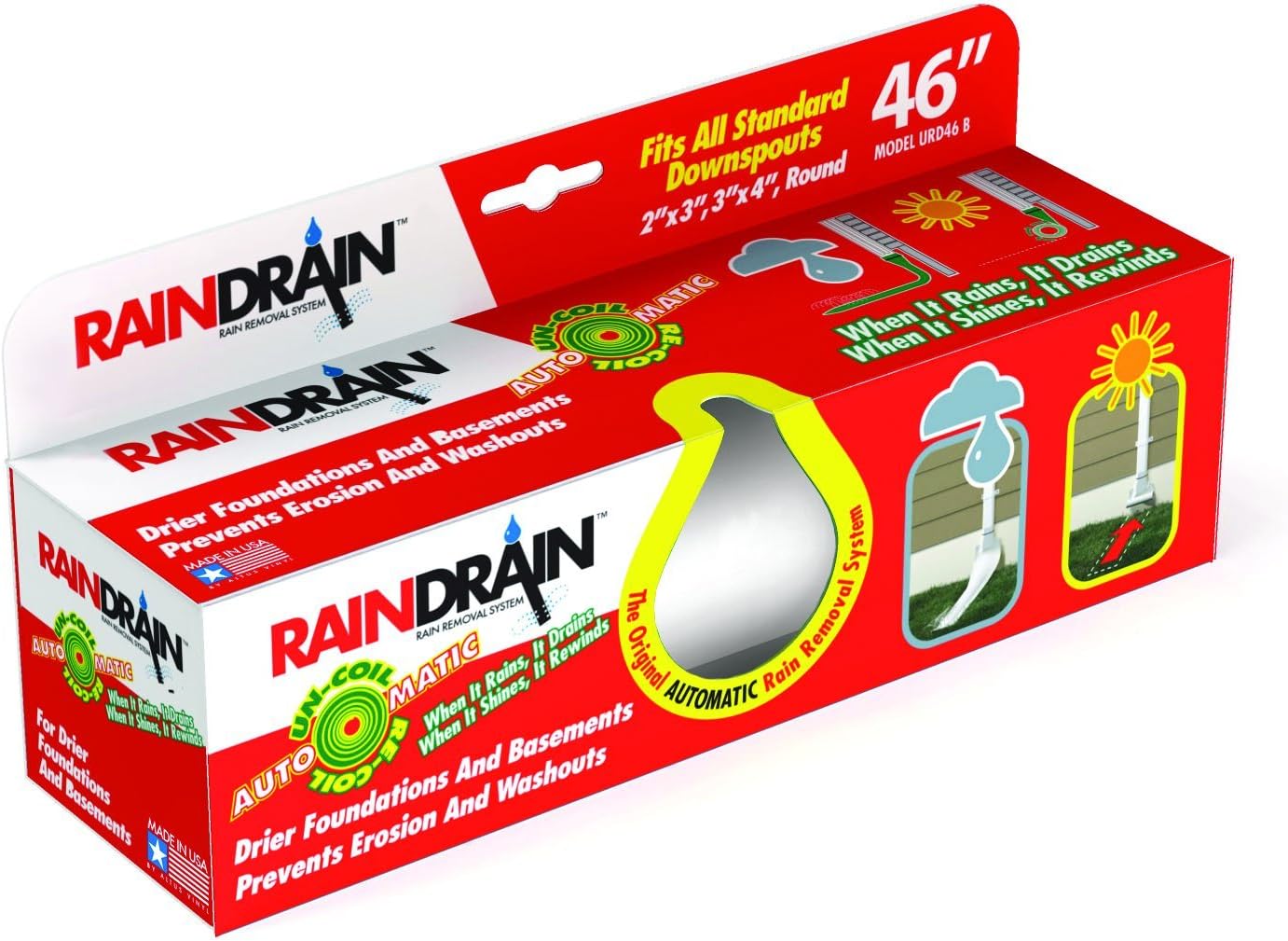 RainDrain URD46-WH Case 18 Rain Drain, White, Case of 18