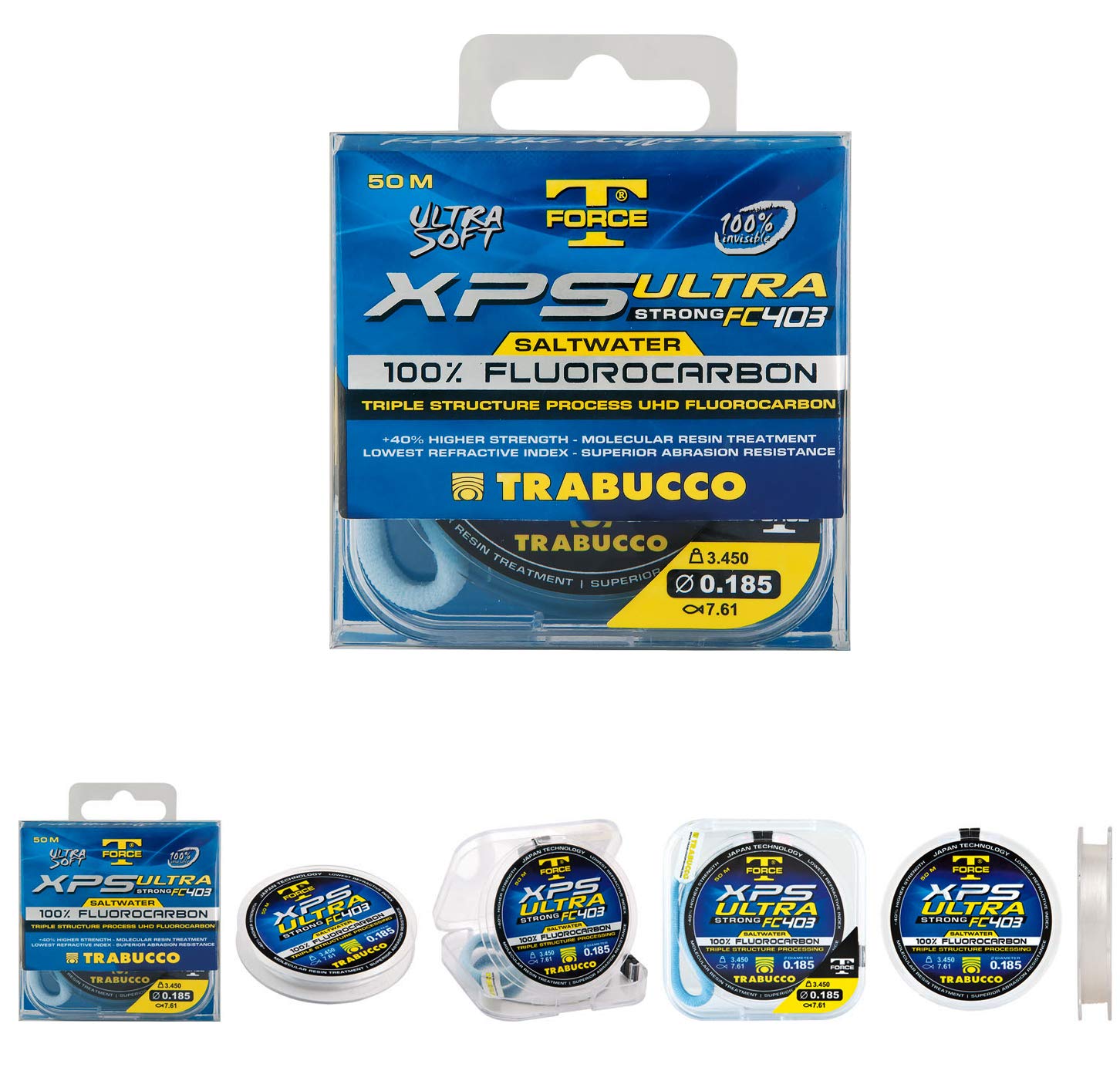 Trabucco FLuorocarbon XPS Ultra Sea Fishing Line, 50 m Diameter 0.221