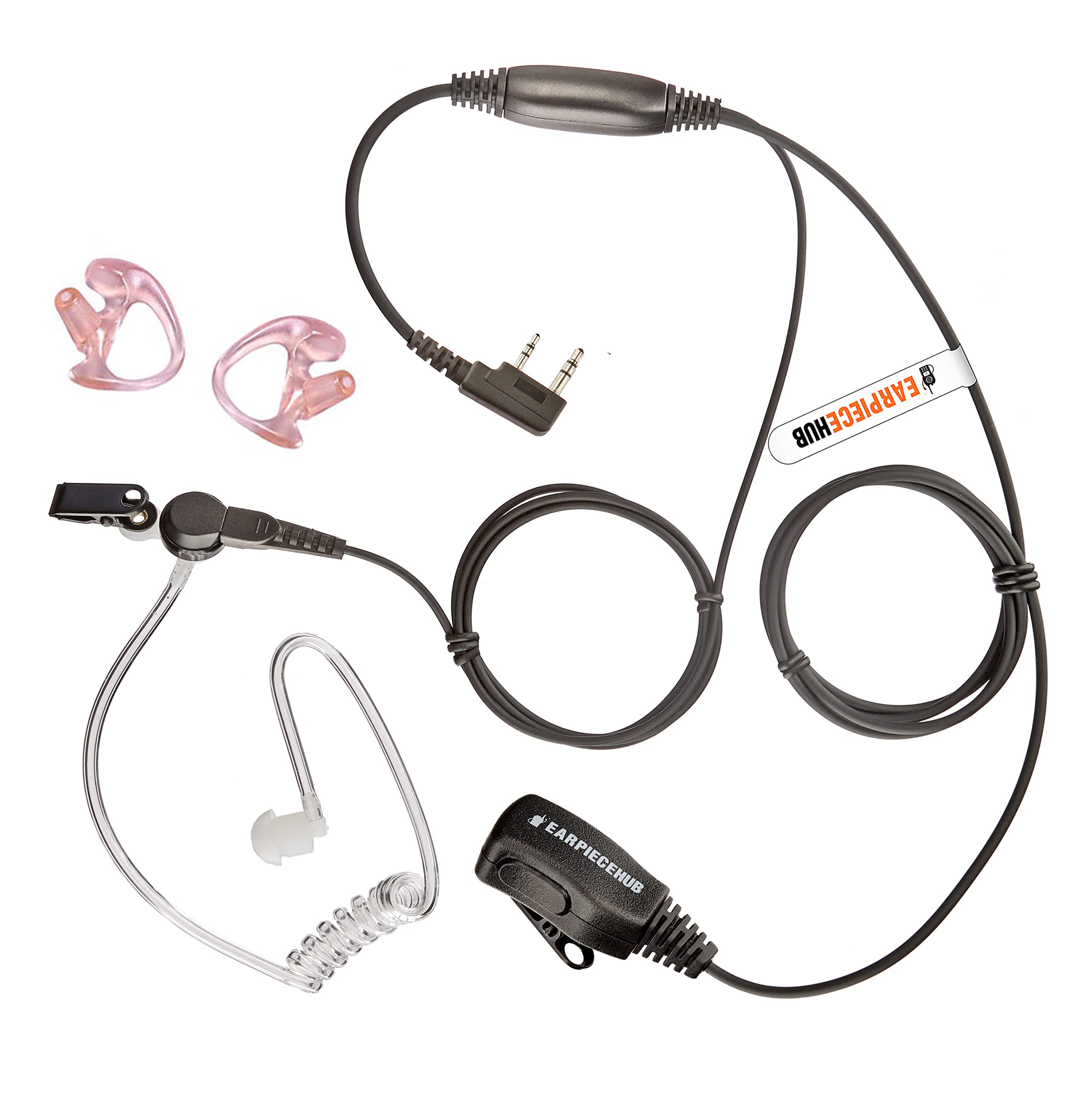 Security Radio Earpiece with Ear-moulds for KENWOOD Radio (2 Pin)