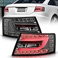 ACANII - For [Factory LED Tail Light Model] 2005-2008 Audi A6 S6 C6 Smoked LED Tube Tail Lights Lamps Left+Right