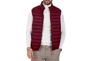 Polu Men's Puffer Vest Lightweight Sleeveless Jacket Full Zipper Outerwear Vest Outdoor Down Vest with Pockets