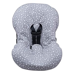JANABEB&Eacute; Universal Padded Cover Liner for Baby Carriers and CAR SEAT (Compatible with Maxi COSI MICO, CHICCO, BRITAX) (White Star)