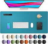 Aothia Office Desk Mat PU Leather 80cm x 40cm Turquoise Blue