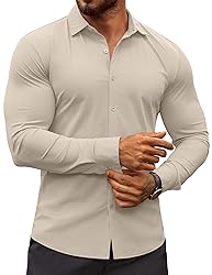 COOFANDY Men's Muscle Fit Dress Shirts Wrinkle-Free