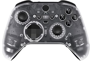 eXtremeRate Transparent Clear Faceplate Cover, Front Housing Shell Case Replacement Kit for Xbox One Elite Series 2, Xbox Elite 2 Core Controller Model 1797 - Controller Not Included