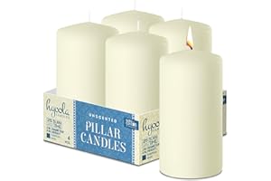 HYOOLA Ivory Pillar Candles 2-inch x 4-inch - Unscented Pillar Candles - Set of 4 - European Made