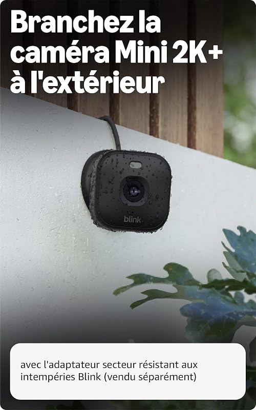 Caméra Mini 2K+ Blink (nouvelle génération) | Caméra de surveillance à domicile sur secteur avec résolution vidéo 2K, zoom 4x, vision nocturne couleur | Fonctionne avec Alexa | 1 caméra – Noir