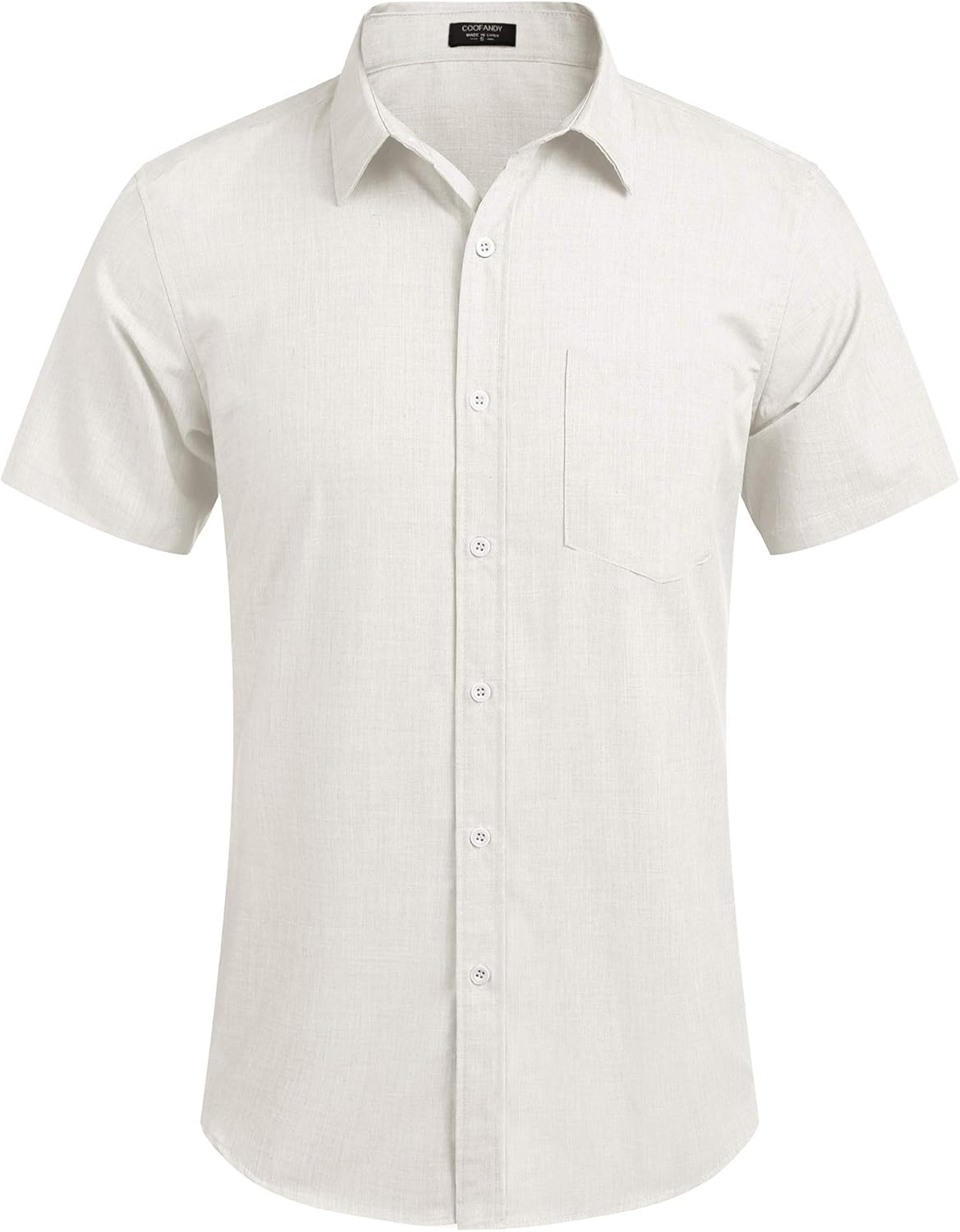 COOFANDY Men's Casual Linen Button Down Shirt Business Chambray Dress Shirt at  Men’s Clothing store
