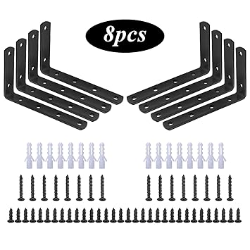 Black Shelf Bracket Wall Brackets For Shelves Heavy Duty 8pcs L