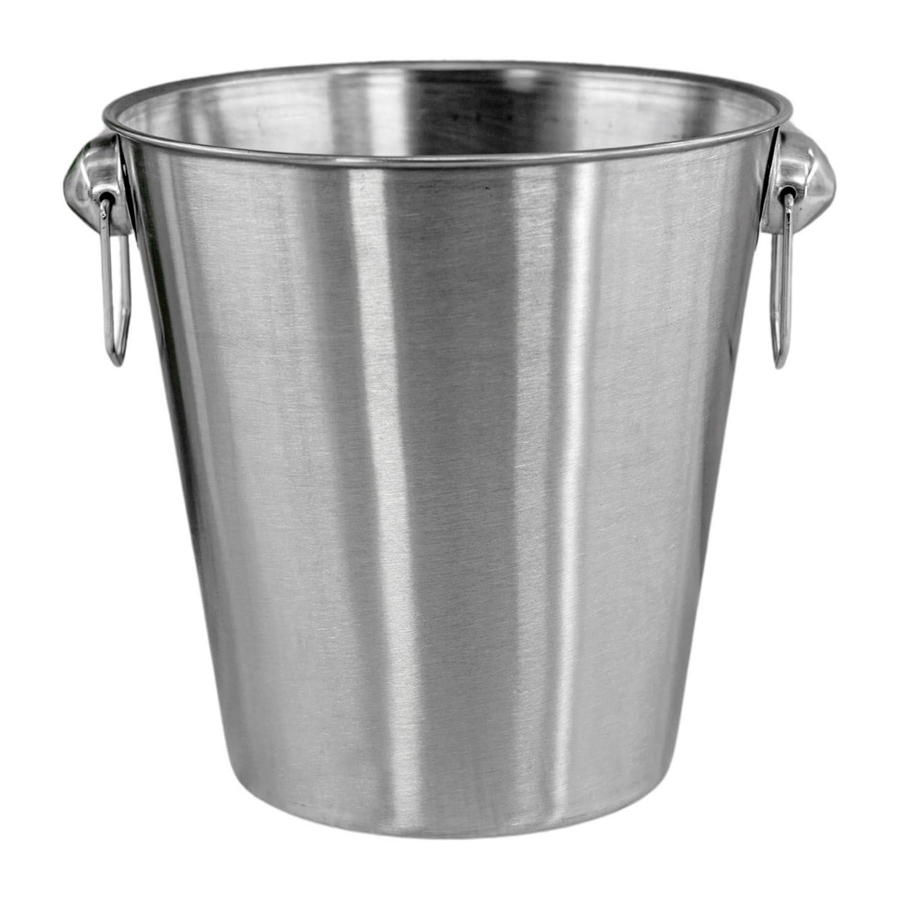 GEEZY Stainless Steel Ice Bucket with Handles, Premium Wine Cooler, Champagne & Beer Bucket for Parties, Stylish Bottle Cooler for Events, Durable Silver Design, 21cm Height