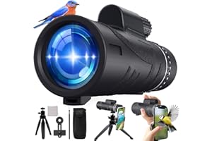 FYZPAEA 2023 New 12X50 Monocular Telescope with Phone Adapter& 360° Tripod for Smartphone,High Powered Monoculars for Adults,BAK-4 Prism and FMC Lens Low Night Vision Monocular for Bird Watching,Hiking