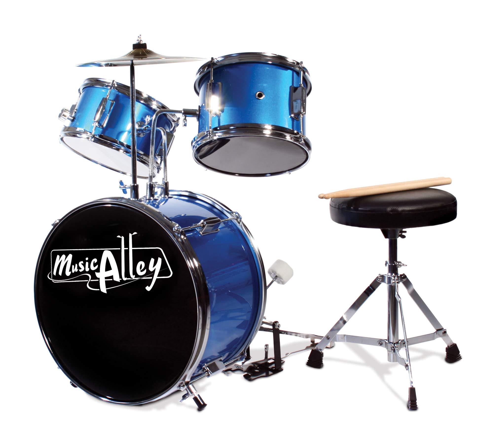 Music Alley Junior Drum Kit with Drum Stool & Drumsticks