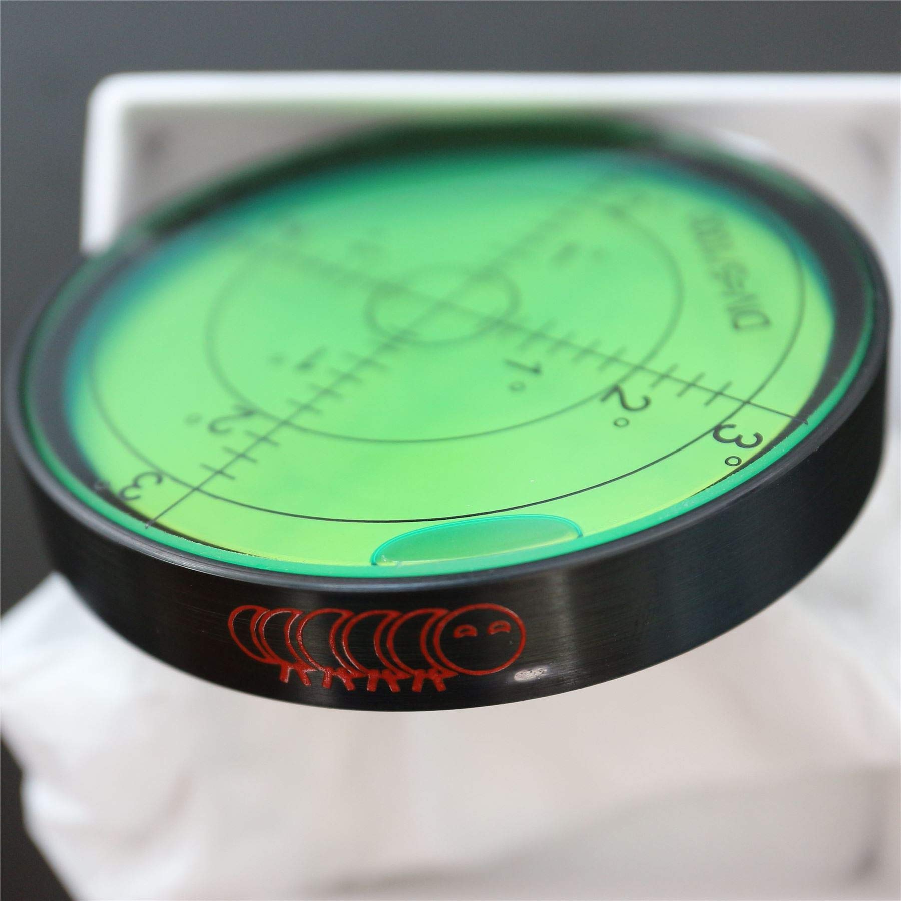 Metal Large Spirit Bubble Level (Green) 60mm Diameter, Degrees, Circular, Surface Level - Metal Housing, Bulls Eye Bullseye Vial Round (Supplied in a Gift Box)