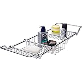 Brass Over Bathtub Racks Expandable Bath Caddy for The Elegant Tub Chrome Polished