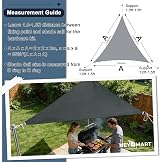 HEYOMART 2x2x2m Triangle Sun Shade Sail Waterproof Grey with Rope view 3