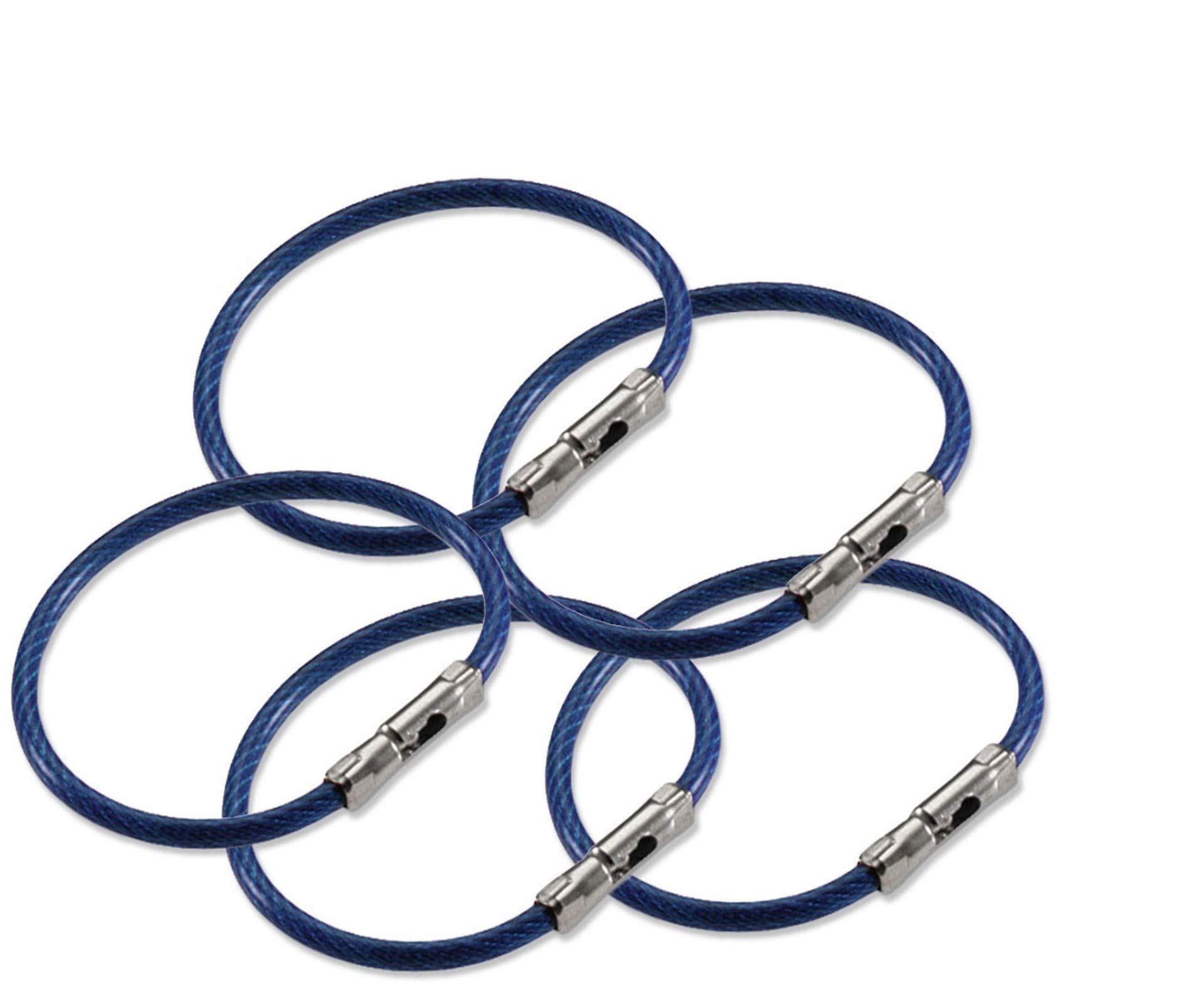 Lucky Line 5" Flex-O-Loc Cable Key Ring, Galvanized