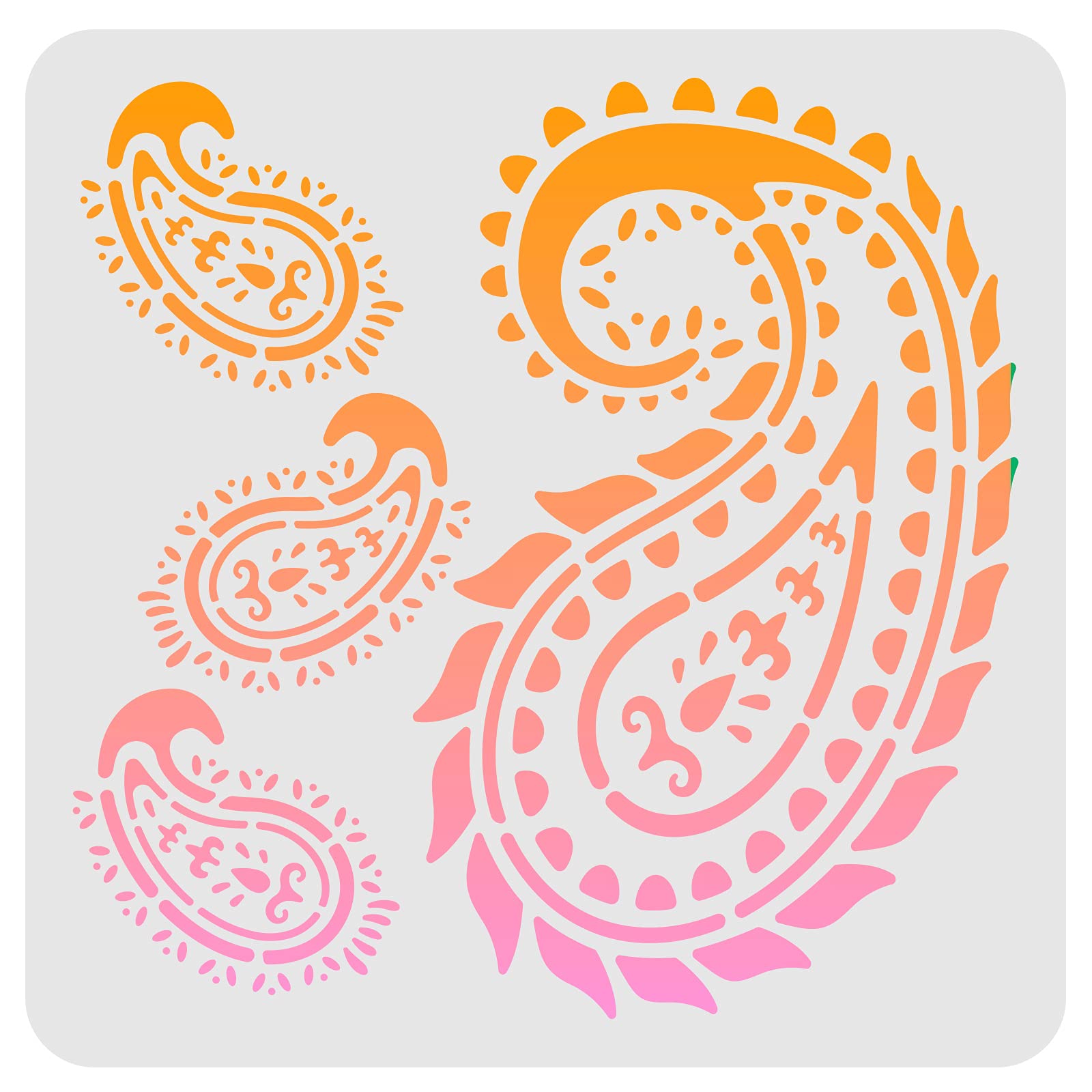 FINGERINSPIRE Paisley Stencils Template 30x30cm Plastic Paisley Drawing Painting Stencils Square Reusable Stencil for Painting on Wood, Floor, Wall and Tile