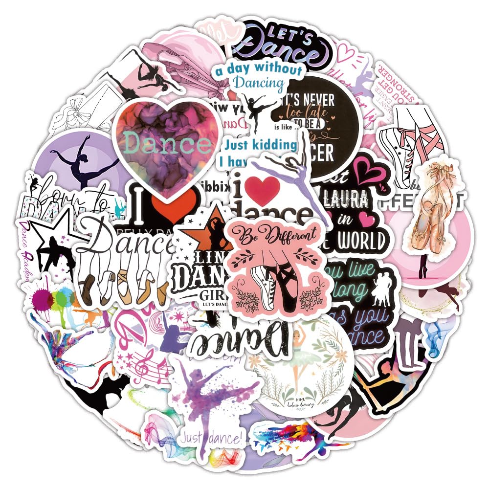 200 PCS Gymnastics Stickers for Helmet,Water Bottle,Phone,Computer,Car, Laptop,Skateboard,Scrapbook,Bike,Waterproof Vinyl Dance Stickers,Cute Dance Gymnast Sports Decals,Gift for Children Girls Teens