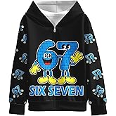 Difforever Kids 67 Hoodie Boys Girls Sweatshirt Six Seven Youth Zipper Jacket 6 7 Number Printed Long Sleeve for 2-12Y