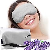 Umisleep Lavender Eye Mask, 0.45 lb Aromatherapy Weighted Eye Mask for Dry Eyes, Sleep Mask for Men Women, Hot Therapy Eye Cover for Compression Pain Relief, Eye Pillow for Puffy Eyes, Sinus Pain-Grey