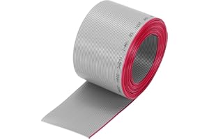 MECCANIXITY 28AWG IDC Wire Flat Ribbon Cable 3 m/9.8ft Length 1.27mm Pitch 40 Pin Gray for JTAG/ISP Connecting