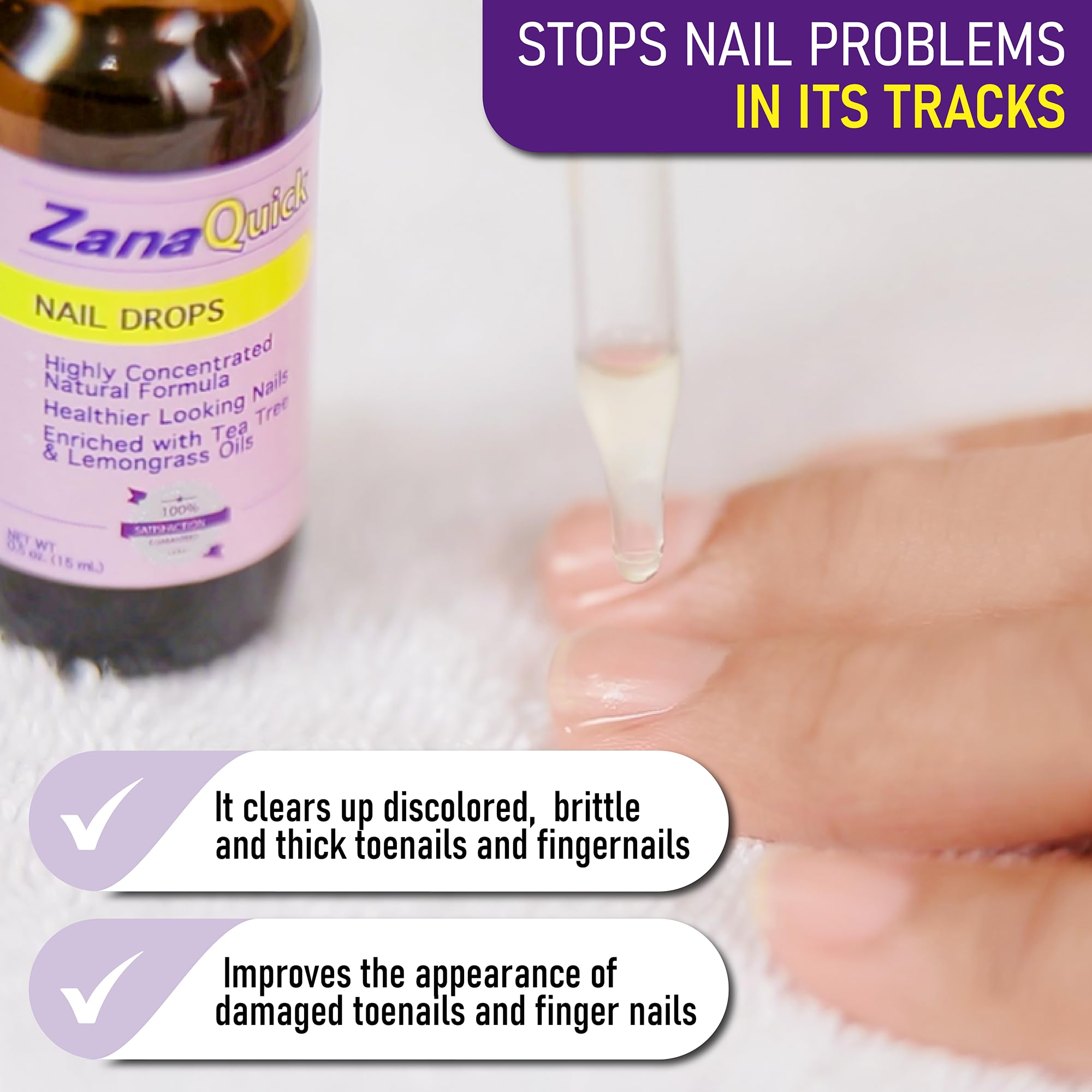 ZanaQuick Extra Strength Toenail & Fingernail Repair Drops - Nail Care Renewal for Thick, Damaged & Discolored Nails - 2 Pack - Image 7