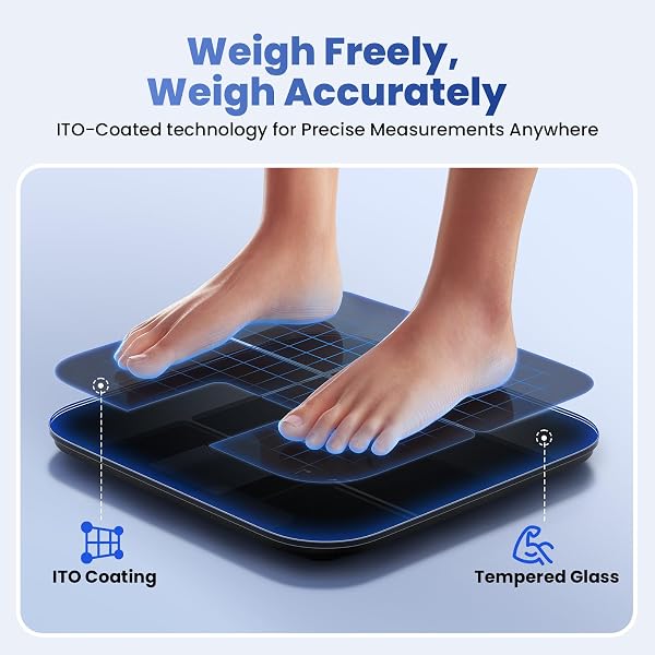 RABATER SMART SCALE WITH LARGE COLOR DISPLAY, DIGITAL BATHROOM SCALE FOR BODY WEIGHT BMI MUSCLE MASS, 25 COMPOSITION, BODY FAT SCALE WITH HEART RATE, 11.8″ LARGE PLATFORM, 400 LBS (BLACK)