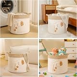 INough Large Giraffe Embroidered Cotton Rope Blanket Basket 14x14 view 5