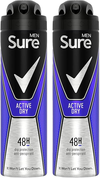 Sure Men Active Anti-Perspirant Deodorant Spray 150 ml Pack of 2