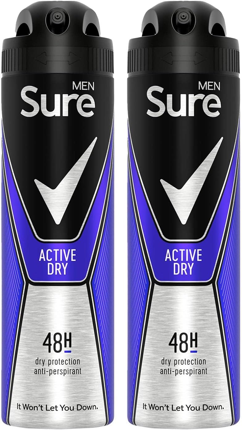 Sure Men Active Anti-Perspirant Deodorant Spray 150 ml Pack of 2