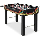 Best Choice Products Foosball Table for Kids and Adults, Game Room Soccer Game Table w/ 2 Balls, 2 Cup Holders, Ergonomic Handles, Chrome Finished Metal Bars