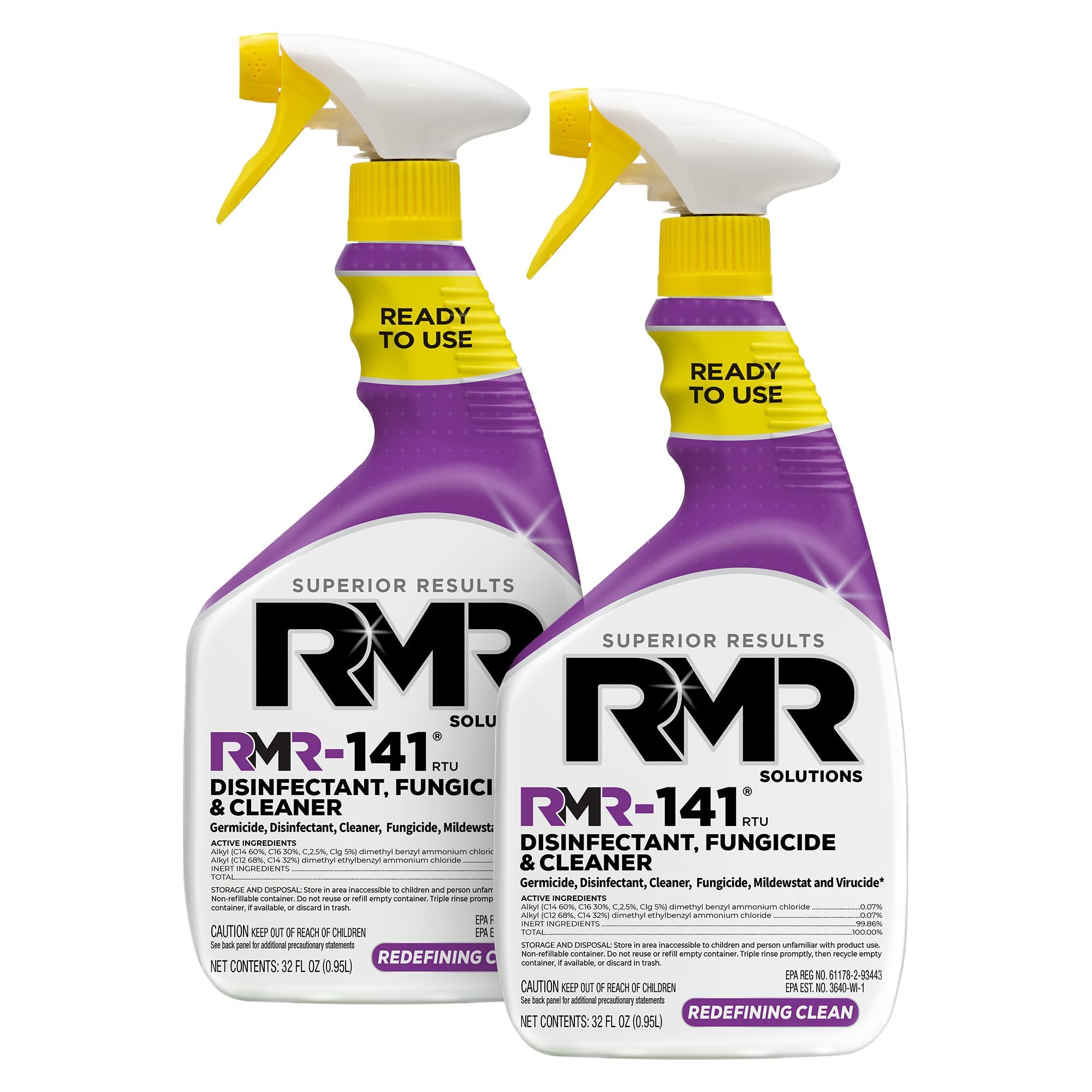 Photo 1 of RMR-141 EPA Registered Mold and Mildew Killer, Eliminates Odors, Removes Mold, Mildew, Bacteria, and Viruses, 2-Pack of 32-Ounce Bottles
