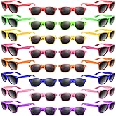 Morcheiong 8/16/32/48 Pack Kids Neon Color Sunglasses, Sunglasses Party Favor Goody Bag Fillers for Birthday Beach Pool Party