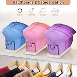 Erogeen Baseball Cap Organizer Stand - Wood Metal Hat Rack for 10 Caps - White view 5