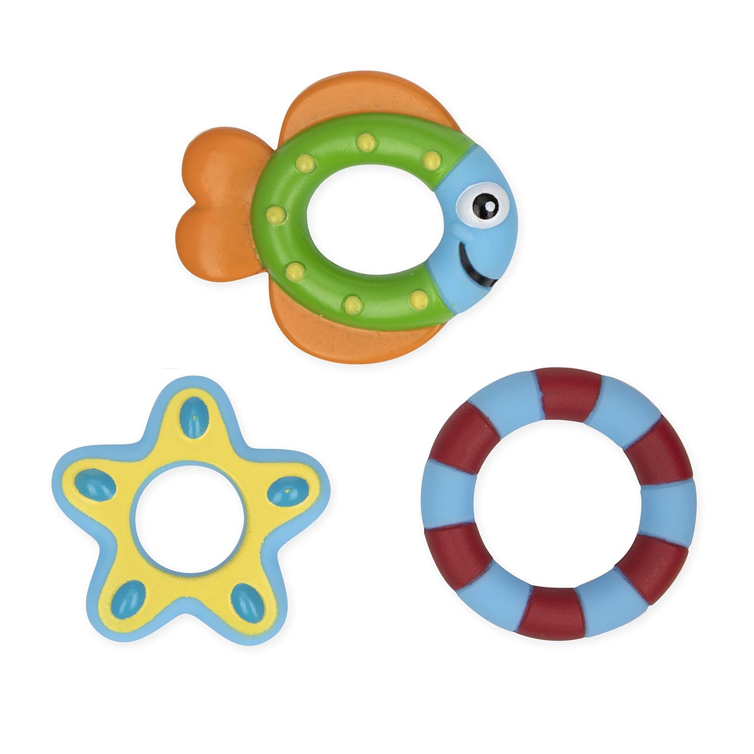 Nuby Floating Purple Octopus with 3 Hoopla Rings Interactive Bath Toy : Baby