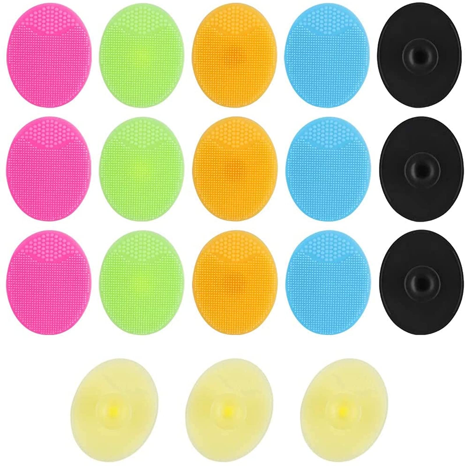 Dadabig 18 PCS Silicone Cleansing Pads, Makeup Cleaner Brush, Facial Cleansing Brush, Exfoliating Blackhead Remover, 6 Colors