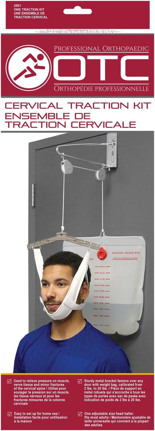 OTC Cervical Traction Kit, Neck Pain Relief, Vertebrae Disk Herniation, Complete Over Door Setup: OTC: Health & Personal Care