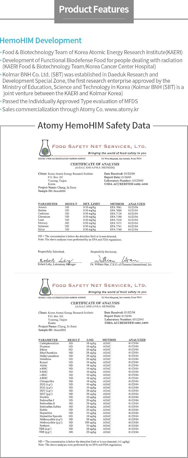 New HemoHIM Supplement for strong immune system 20ml x 60ea = 1,200ml by ATOMY: Amazon.co.uk: Beauty