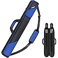 PEKREWS Pool Cue Case, Pool Stick Case 2x2 Holds 2 Sticks with 2 Accessory Zipper Pockets, Sturdy Polyester Pool Cue Carry Bag with Shoulder Strap Handle, Soft Billiard Cue Sling Bag for Men and Women