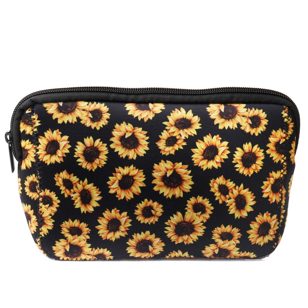 zhuo chuan Makeup Bag Small, Cosmetic Bags for Purse Sunflower Make Up Bag For Women Travel Handbag Toiletry Bag