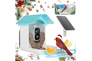 ANMESC Bird Feeder with Camera,AI Identify Birds Species,Solar Powered,Auto Record Videos in Backyard,Instant Notifications,Ideal Gift for Family and Bird Lovers